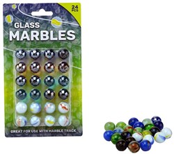 Johntoy knikkers speelgoed 24 stuks 16mm multicolor glas