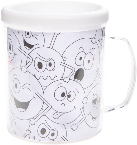 Kleur je eigen mok lachgezicht - creatieve mok voor kinderen knutselen-2