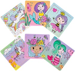 Houten puzzel prinses eenhoorn zeemeermin - fantasie speelgoed meisjes