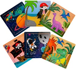 Houten puzzel kind speelgoed - educatief en kleurrijk - 15x15 cm