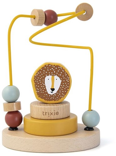 Trixie houten kralenframe - educatief speelgoed Mr. Lion geel FSC hout-2