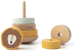 Trixie houten stapeltoren - educatief speelgoed Mr. Lion geel FSC hout
