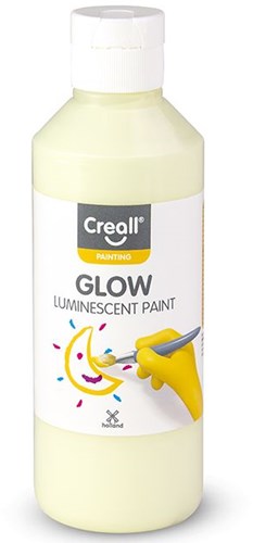 Creall glow-in-the-dark verf groen-geel 250ml - lichtgevende hobbyverf