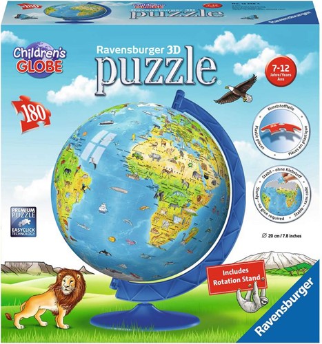 Ravensburger 3D puzzel XXL Kinder Werelbol engelstalig - 180 stukjes