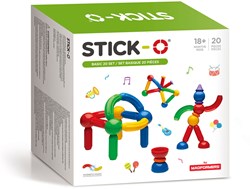 Stick-O magnetisch bouwspeelgoed basisset 20-delig peuter speelgoed