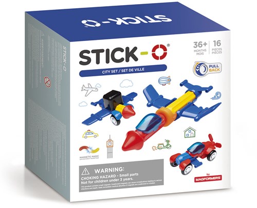 Stick-O magnetische bouwset City Set - 16-delig - educatief speelgoed