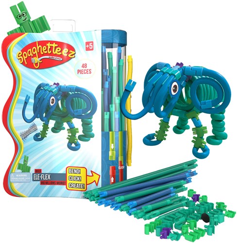 Spaghetteez Ele-Flex Olifant Flexibele Bouwstaafjes, 48dlg.