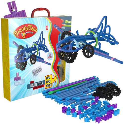 Spaghetteez Noodle Flyer Vliegtuig Flexibele Bouwstaafjes, 76dlg.