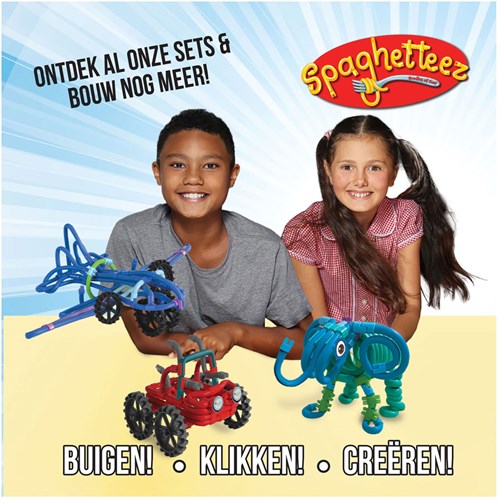 Spaghetteez Flexibele Bouwstaafjes in Opbergbox, 200dlg.