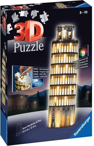 Ravensburger 3D puzzel gebouw Toren van Pisa Night Edition - 216 stukjes