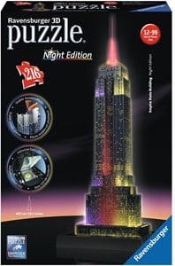 Ravensburger Empire State Building Night Edition 3D Puzzel Gebouw 216 Stukjes ravensburger kopen in de aanbieding