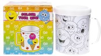 Kleur je eigen mok lachgezicht - creatieve mok voor kinderen knutselen