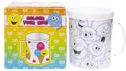 Kleur je eigen mok lachgezicht - creatieve mok voor kinderen knutselen