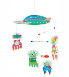 Bajo houten mobiel Aliens - kleurrijk decoratief speelgoed voor kinderen