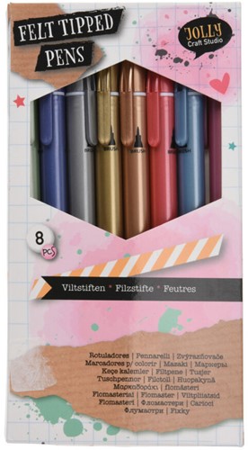 Viltstiften Metallic, 8st.