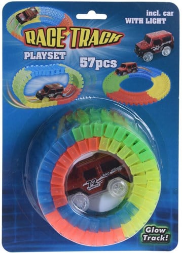 Autobaan Glow in the Dark Speelset, 57dlg.