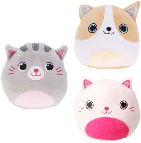 Pluche dieren knuffel bolvormig 14 cm multi kleuren speelgoed