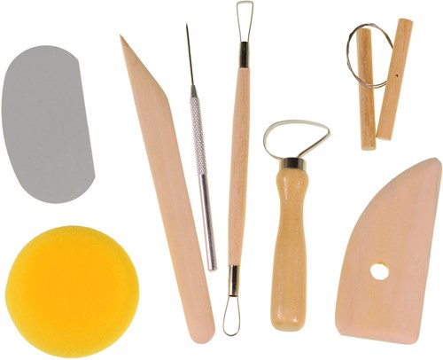Kids at Work kleigereedschap set - Pottery Tool Kit 8-delig voor kinderen