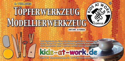Kids at Work kleigereedschap set - Pottery Tool Kit 8-delig voor kinderen-2