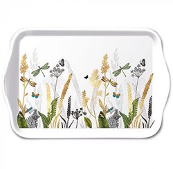 Ambiente dienblad melamine bloemen wit 13x21cm decoratief