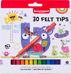 Bruynzeel viltstiften set - 30 kleuren viltstiften etui