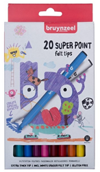 Bruynzeel viltstiften Super Point 20 kleuren set - creatief speelgoed