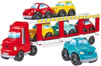 Abrick autotransporter speelgoed vrachtwagen met 6 auto's kunststof-2
