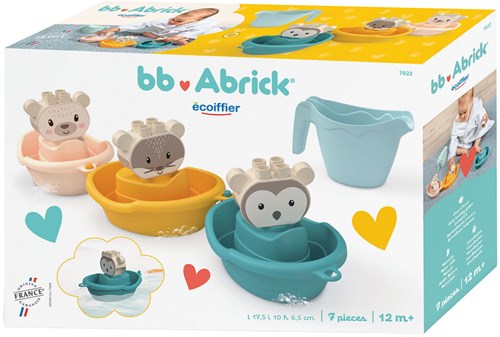 Abrick badspeelgoed bootjes dieren met gieter - kleurrijk badspeelgoed set