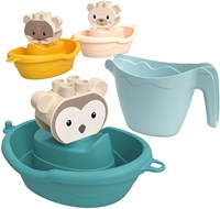Abrick badspeelgoed bootjes dieren met gieter - kleurrijk badspeelgoed set-2