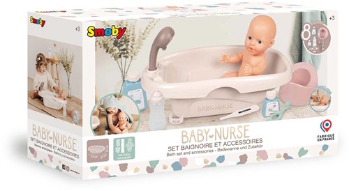Smoby Baby Nurse Bad met Accessoires, 8dlg.