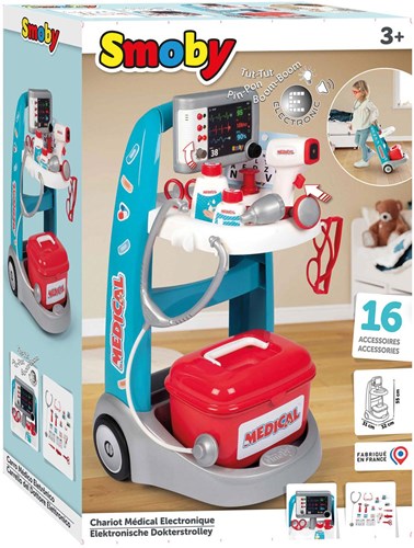 Smoby Elektronische Doktertrolley, 16dlg.