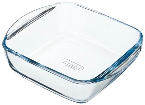 Pyrex airfryer ovenschaal 2,2L vierkant glas 25x22x7cm transparant