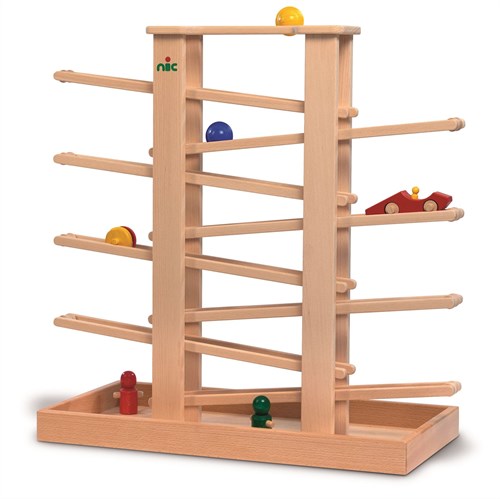 nic houten speelgoed Multibahn Medi S met bakje en 6 accessoires
