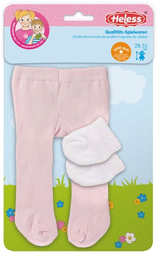 Heless poppenmaillot met sokken - pastelkleurige poppenkleding 28-35 cm