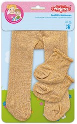 Heless poppenmaillot goud met sokken - poppenkleding 28-35 cm