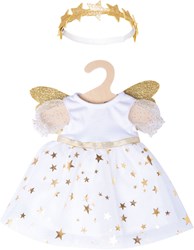 Heless babypoppenkleding engelenjurk met haarband 35-45 cm wit-goud