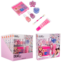 Create it! make-up set roze lila - beauty speelgoed make-upset