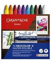 Caran d'Ache waskrijt Neocolor II set 10 kleuren aquarel effect-3