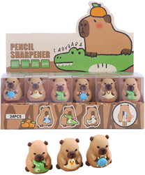 Centrum puntenslijpers Capybara - 24 stuks - schattige slijpers display