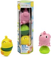 Lalaboom speelgoed set dieren kralen kip varken - educatief 6 stuks-2