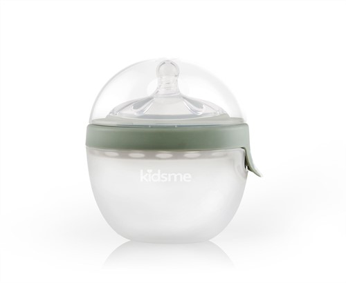 KidsMe 2-in-1 siliconen ovale feeder - Grijs