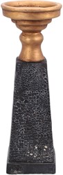 Kandelaar Laya goud-zwart 34 cm - slangenprint design - PTMD