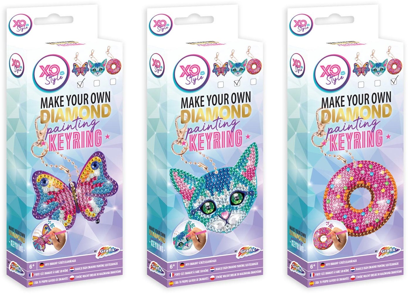 BIOSA Diamond Painting sleutelhanger, paashaas diamant schilderij sleutelhanger paashanger geschenken voor decoratie
