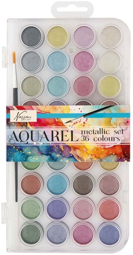 Metallic Aquarel Verfpalet, 36 kleuren