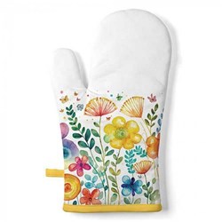 Ambiente ovenhandschoen keukenaccessoire katoen wit bloemenprint