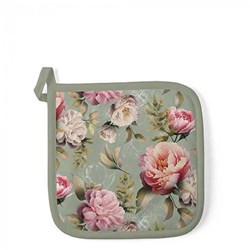 Ambiente pannenlap keukenaccessoire Peonies composition groen katoen