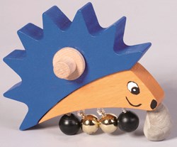 nic houten speelgoed blauw egeltje - educatief houten speelgoed