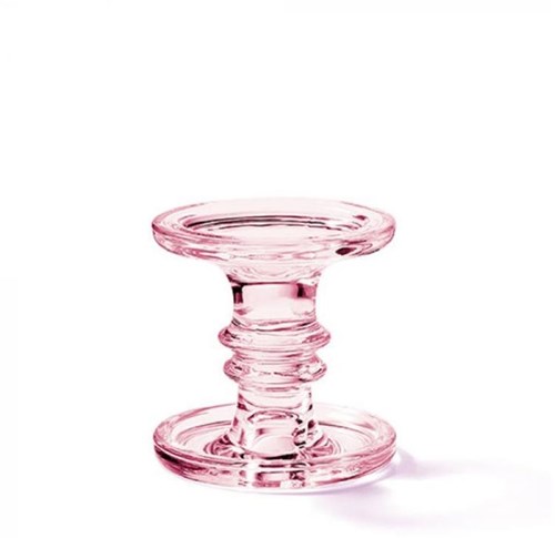 Ambiente kandelaar glas roze 11cm - stijlvolle kaarshouder