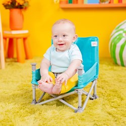Bright Starts draagbare stoelverhoger baby blauwgroen - Pop N Sit