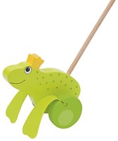 Goki houten duwfiguur kikker koning - push-along speelgoed-3